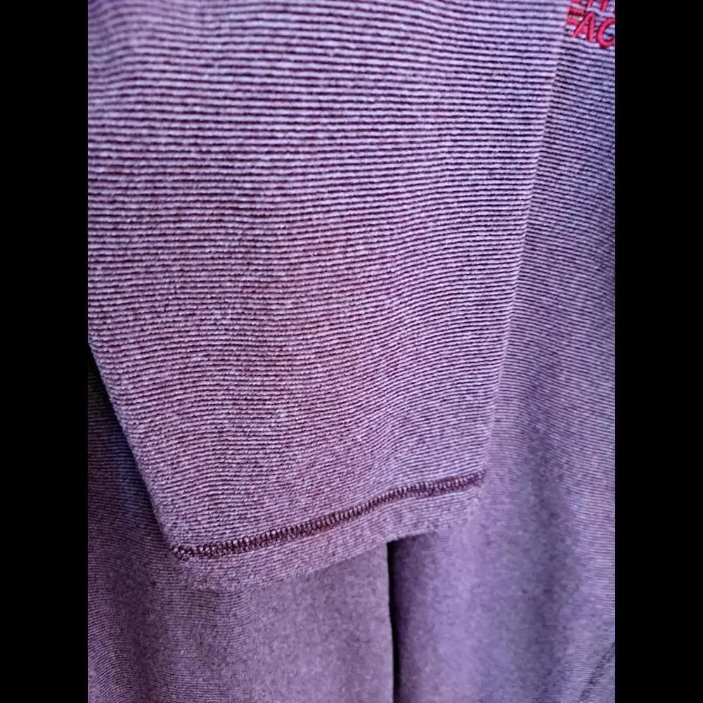 The‎ North Face Red White Striped 1/4 Zip Long Sleeve Shirt Size L